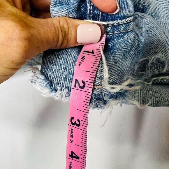 Zara Cutoff Jean Denim Shorts Button Fly - Picture 7 of 8